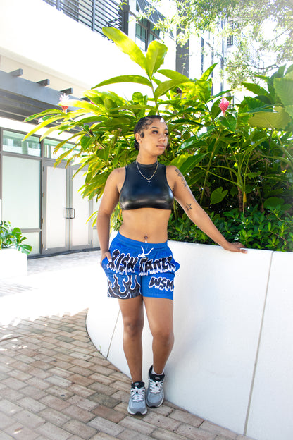 W$M Mesh Ri$k Taker Blue Shorts